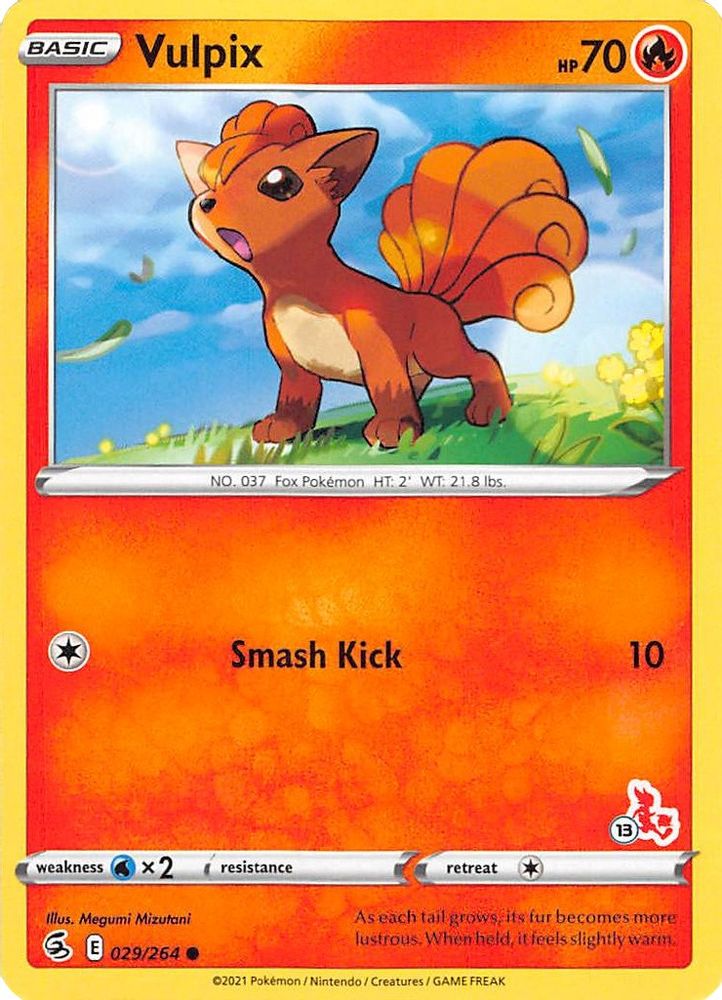 Vulpix - 029/264 (#13 Cinderace Stamped)/264 Battle Academy 2022 - Promo