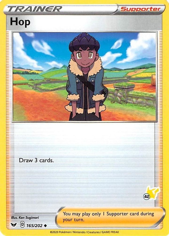 Hop - 165/202 (#42 Pikachu Stamped)/202 Battle Academy 2022 - Promo