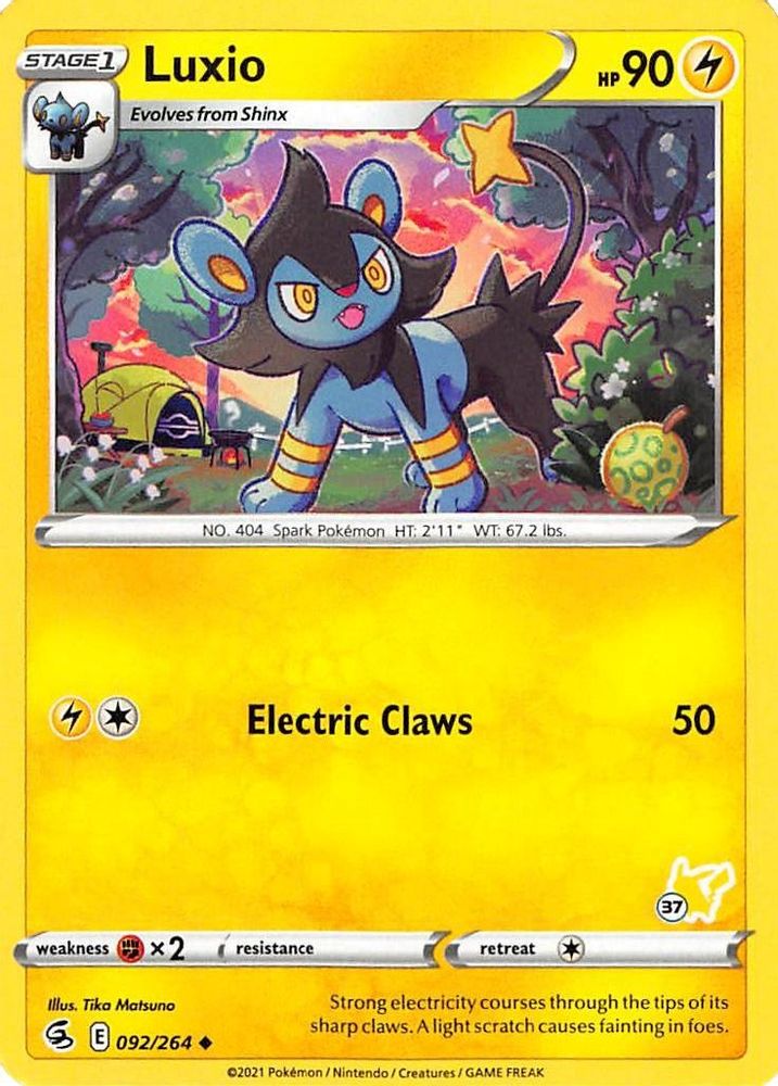 Luxio - 092/264 (#37 Pikachu Stamped)/264 Battle Academy 2022 - Promo