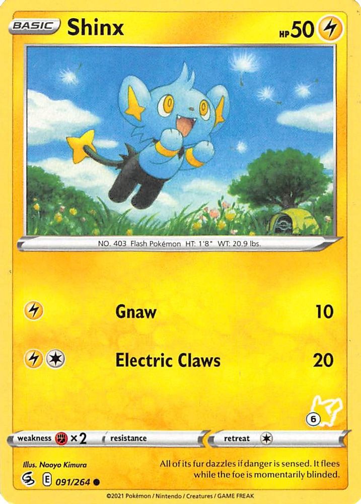 Shinx - 091/264 (#6 Pikachu Stamped)/264 Battle Academy 2022 - Promo
