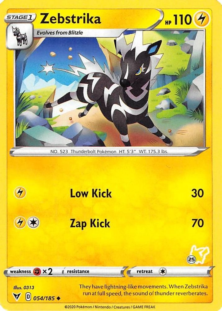 Zebstrika - 054/185 (#25 Pikachu Stamped)/185 Battle Academy 2022 - Promo