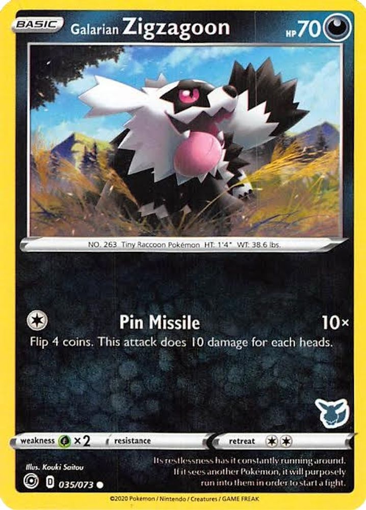 Galarian Zigzagoon (Eevee Stamped) 035/073 Battle Academy 2022 - Promo