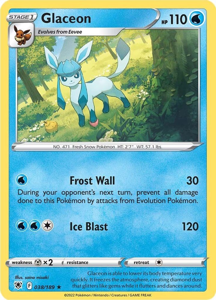 Glaceon 038 SWSH10 Astral Radiance - Rare