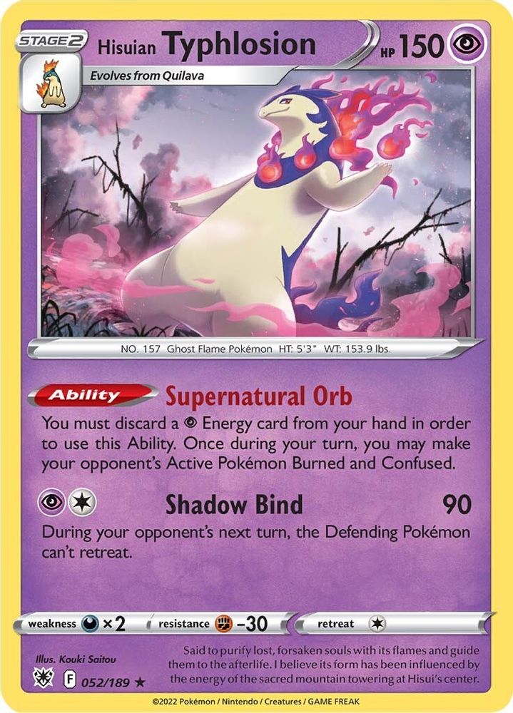 Hisuian Typhlosion 052 - Holofoil SWSH10 Astral Radiance - Holo Rare