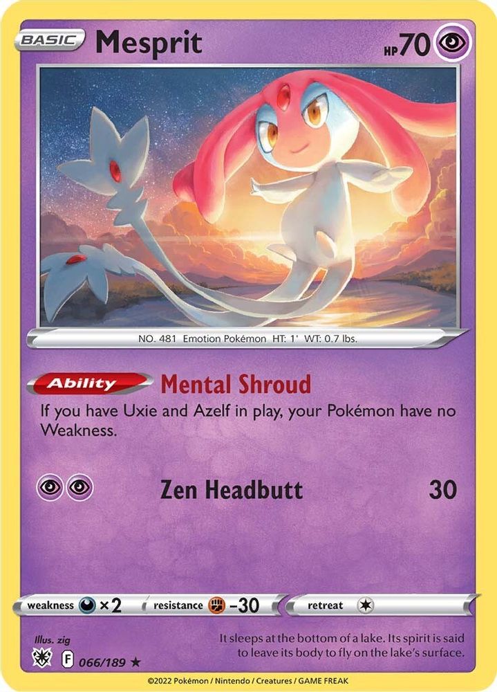 Mesprit 066 - Reverse Holofoil SWSH10 Astral Radiance - Holo Rare
