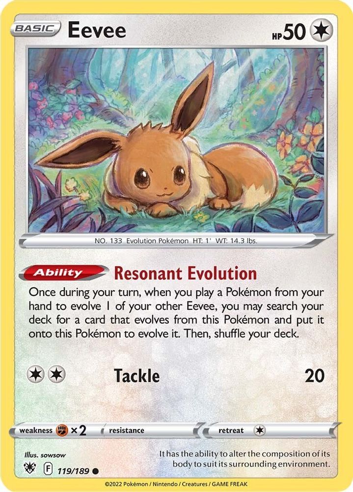 Eevee 119 - Reverse Holofoil SWSH10 Astral Radiance - Common
