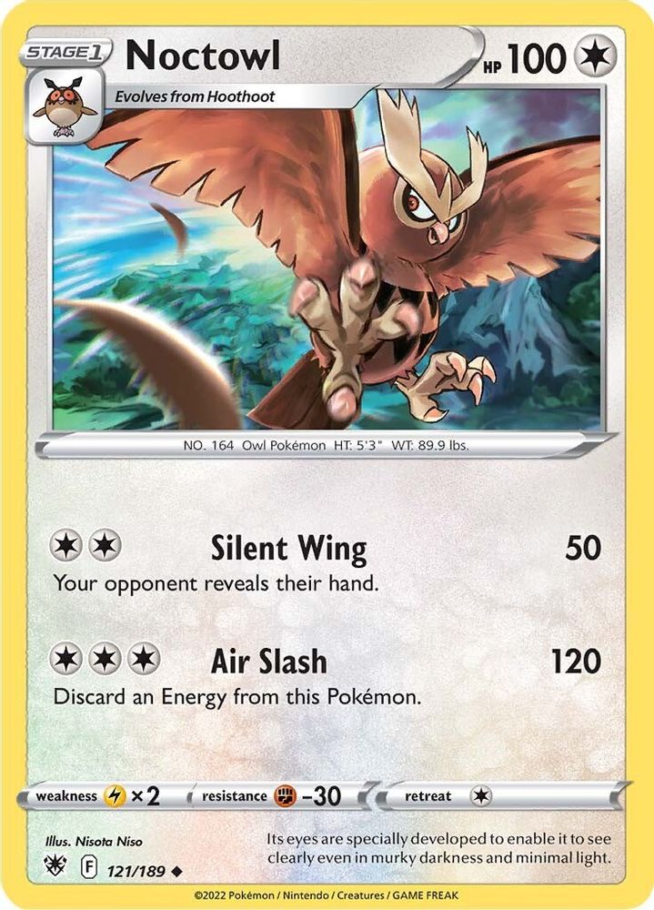 Noctowl 121 - Reverse Holofoil SWSH10 Astral Radiance - Uncommon
