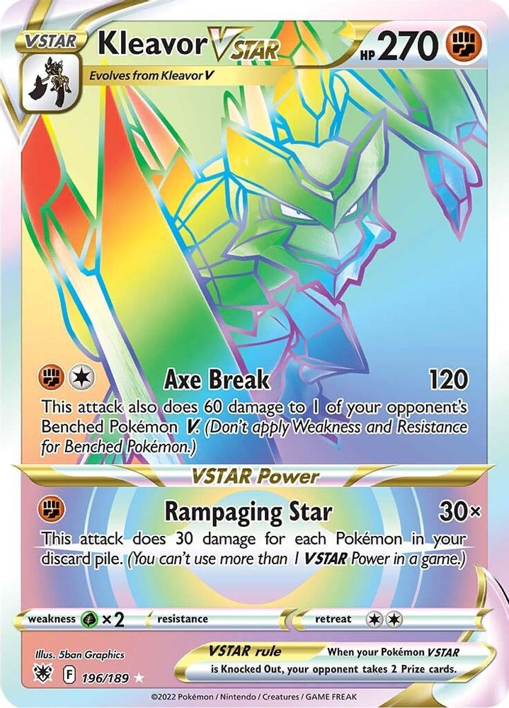 Kleavor VSTAR (Secret) 196 - Holofoil SWSH10 Astral Radiance - Secret Rare