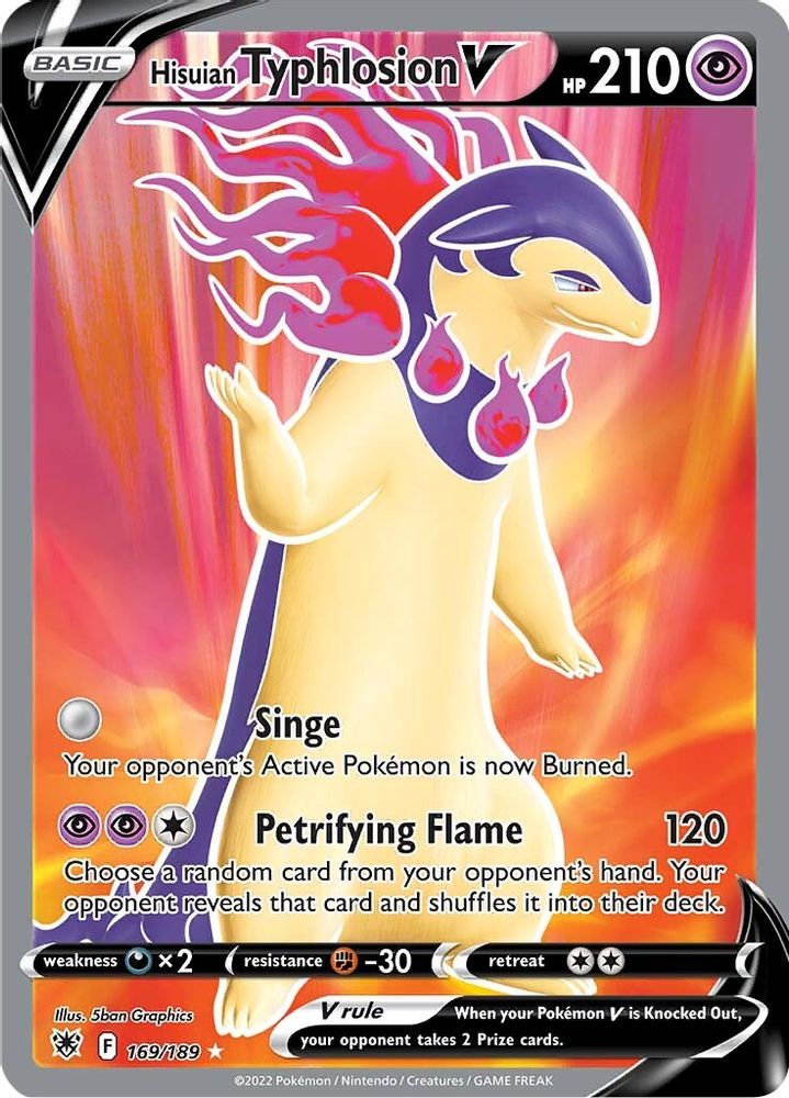 Hisuian Typhlosion V (Full Art) 169 - Holofoil SWSH10 Astral Radiance - Ultra Rare