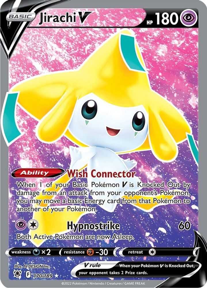 Jirachi V (Full Art) 170 - Holofoil SWSH10 Astral Radiance - Ultra Rare