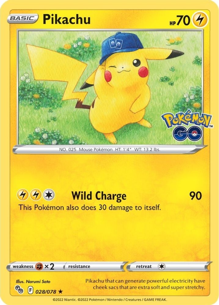 Pikachu (28) (28) 028 - Reverse Holofoil Pokemon GO - Holo Rare