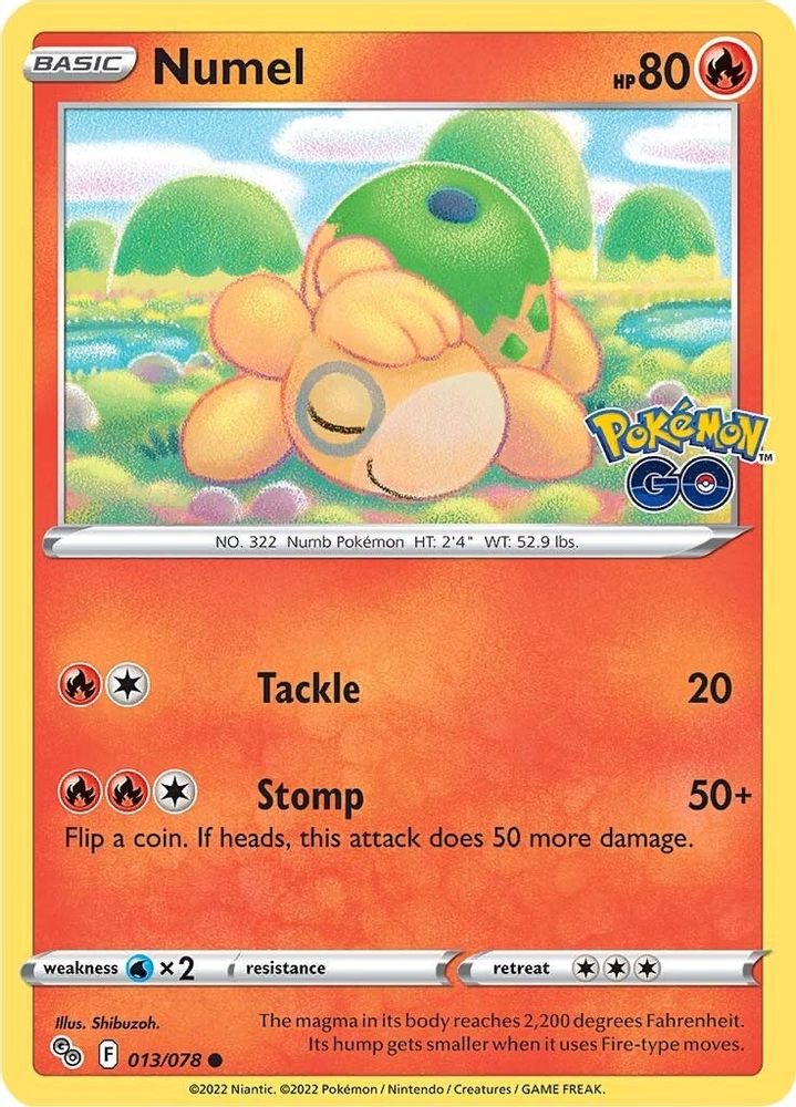 Numel 013 - Reverse Holofoil Pokemon GO - Common