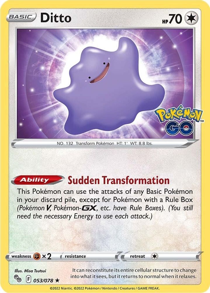 Ditto 053 - Holofoil Pokemon GO - Holo Rare
