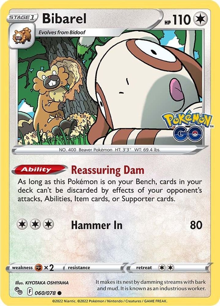 Bibarel 060 - Reverse Holofoil Pokemon GO - Common