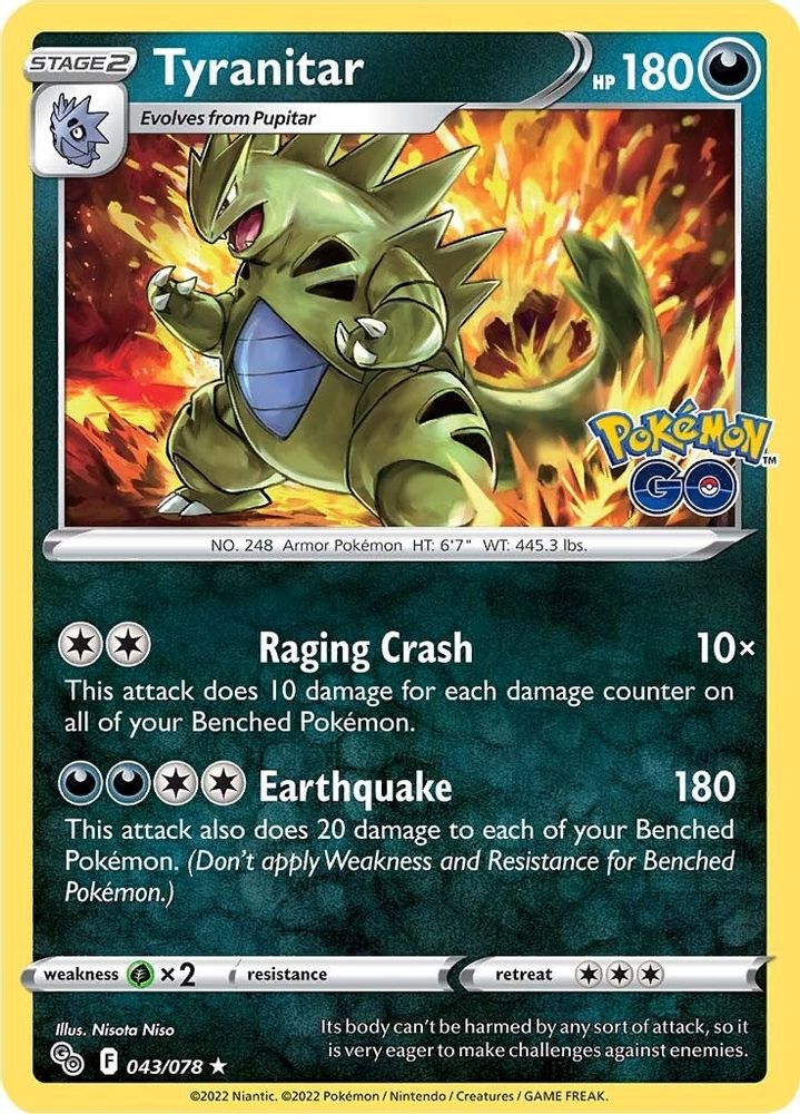 Tyranitar 043 - Holofoil Pokemon GO - Holo Rare