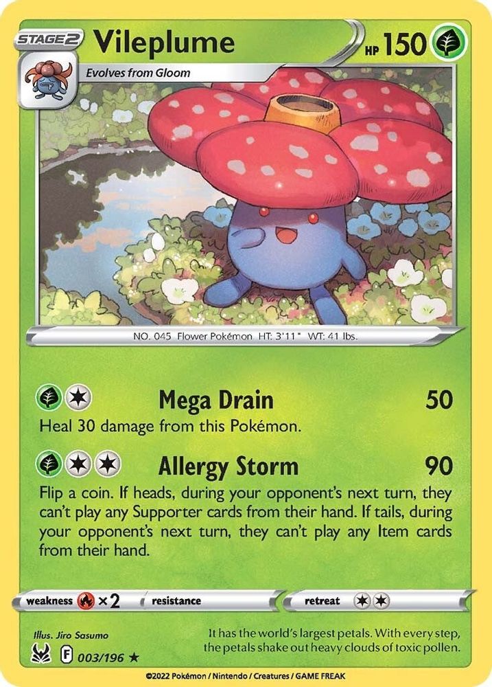 Vileplume 003 - Holofoil SWSH11 Lost Origin - Holo Rare
