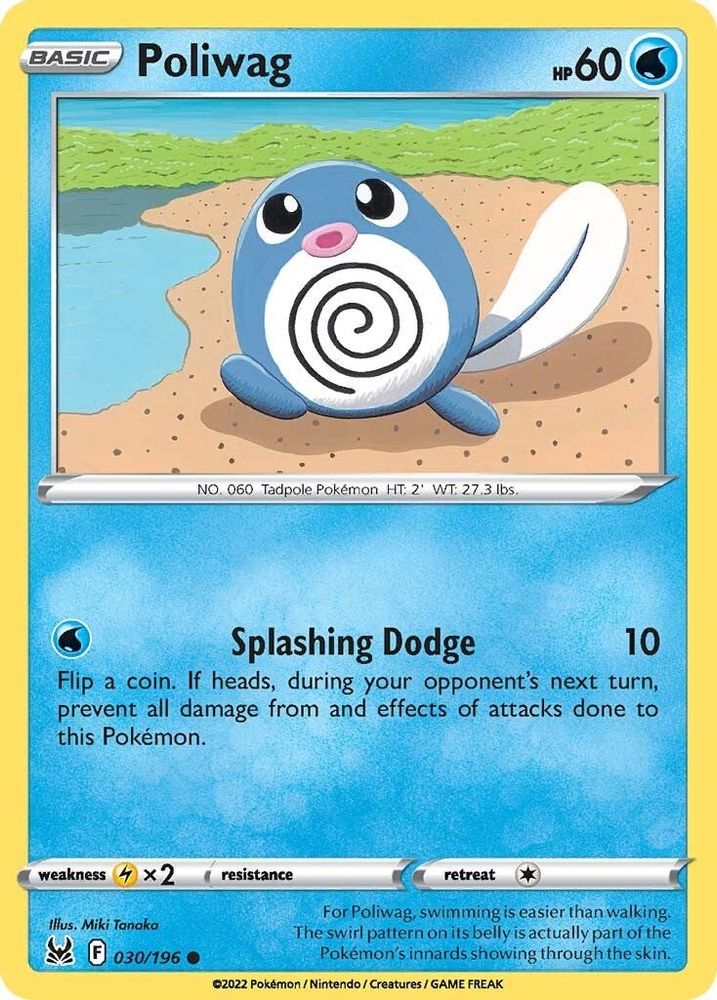 Poliwag 030 - Reverse Holofoil SWSH11 Lost Origin - Common