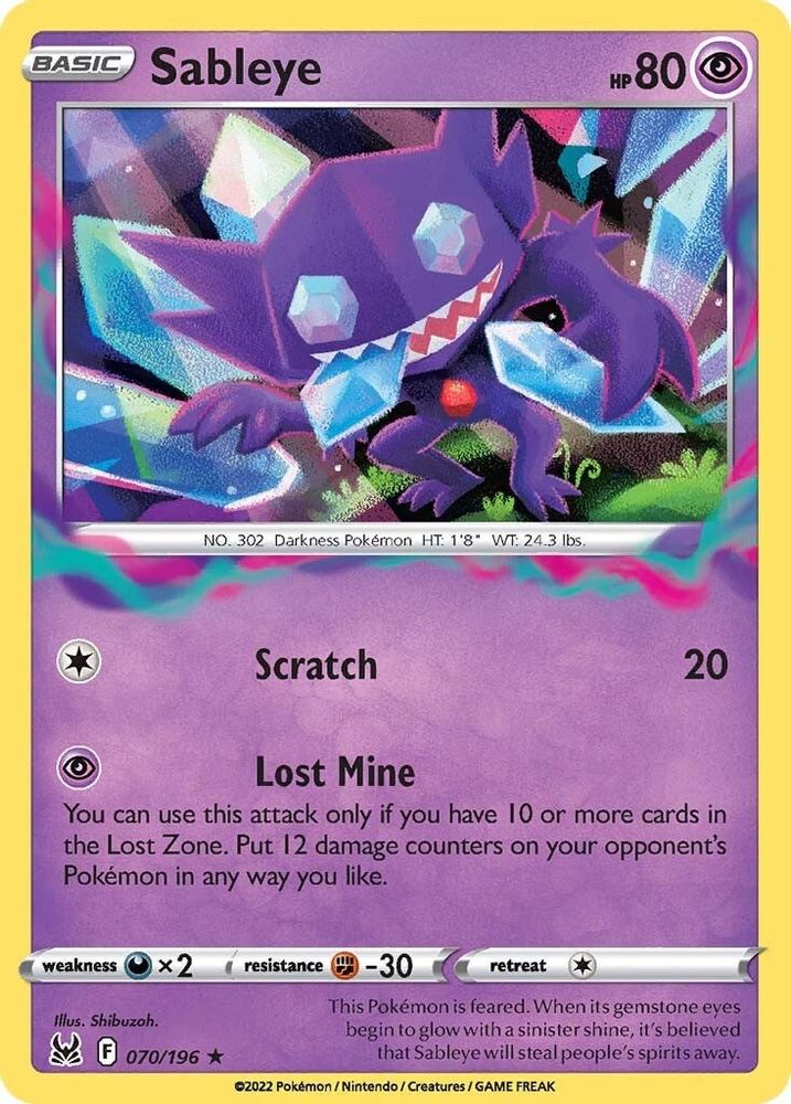 Sableye 070 - Holofoil SWSH11 Lost Origin - Holo Rare
