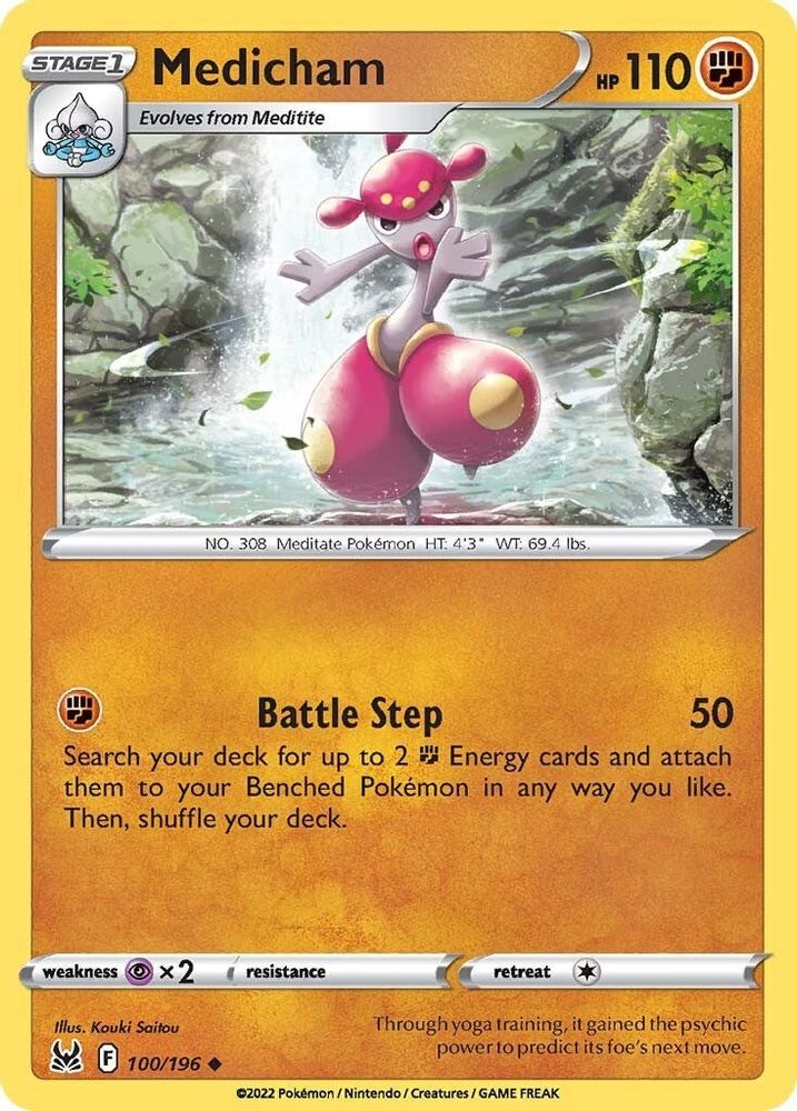 Medicham 100 - Reverse Holofoil SWSH11 Lost Origin - Uncommon