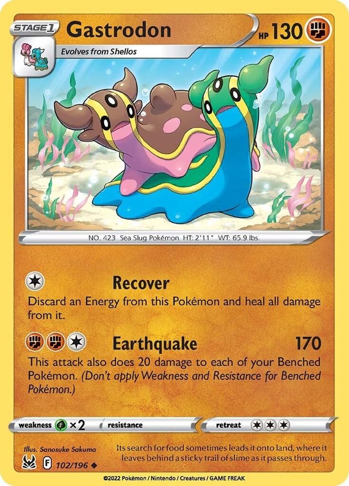 Gastrodon 102 - Reverse Holofoil SWSH11 Lost Origin - Uncommon