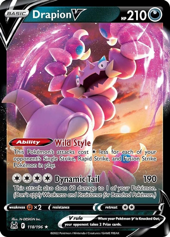 Drapion V 118 - Holofoil SWSH11 Lost Origin - Ultra Rare