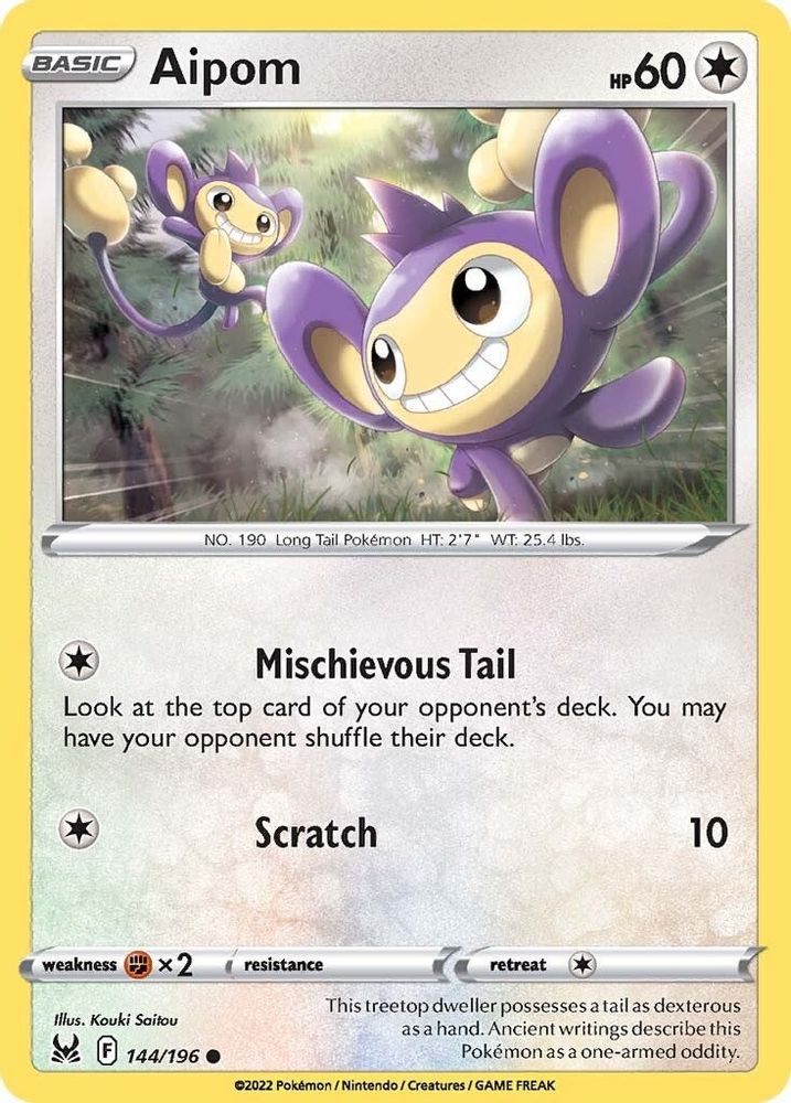 Aipom 144 SWSH11 Lost Origin - Common