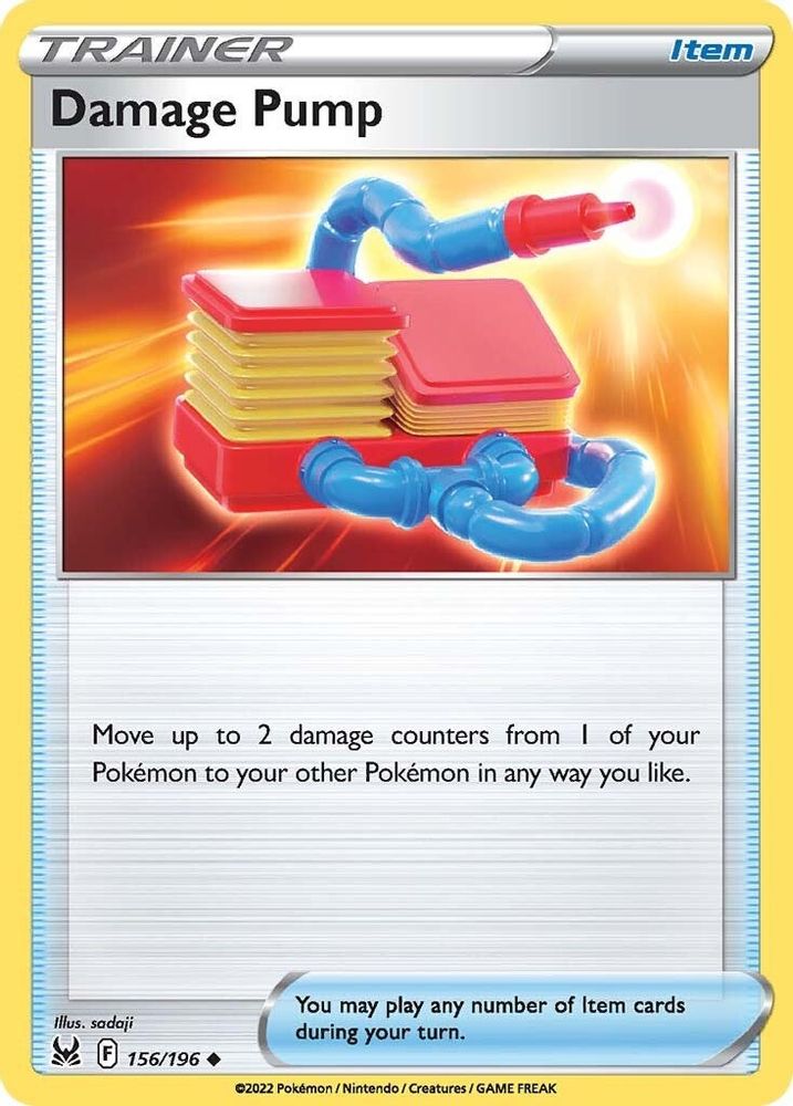 Damage Pump 156 - Reverse Holofoil SWSH11 Lost Origin - Uncommon