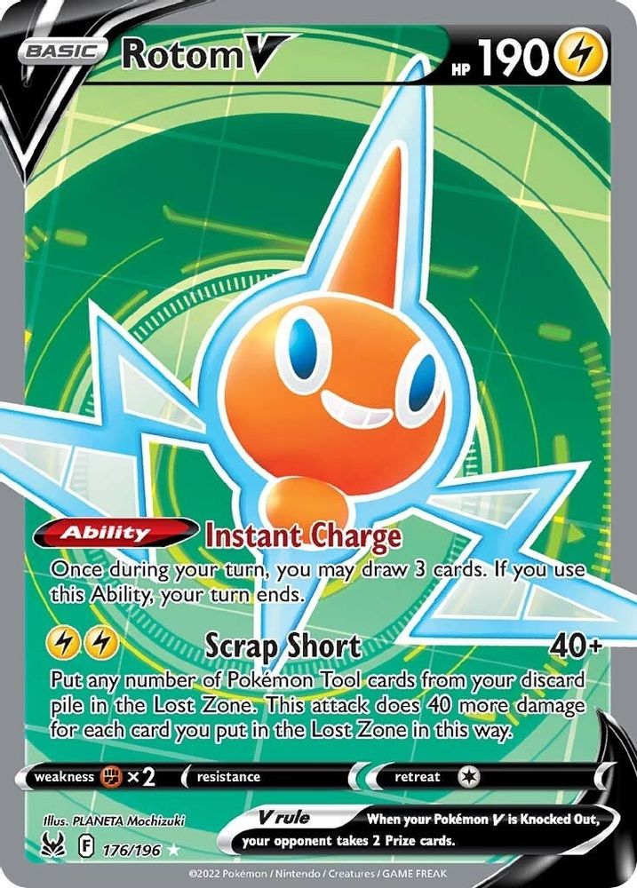 Rotom V (Full Art) 176 - Holofoil SWSH11 Lost Origin - Ultra Rare