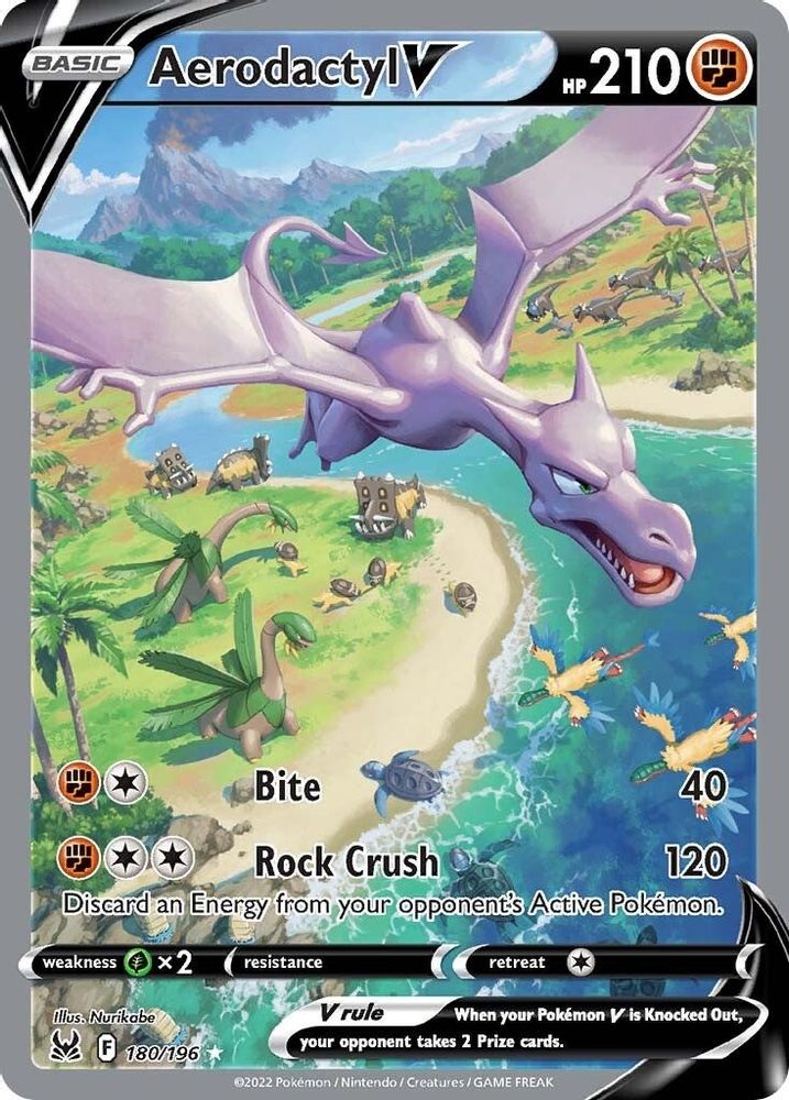 Aerodactyl V (Alternate Full Art) 180 - Holofoil SWSH11 Lost Origin - Ultra Rare
