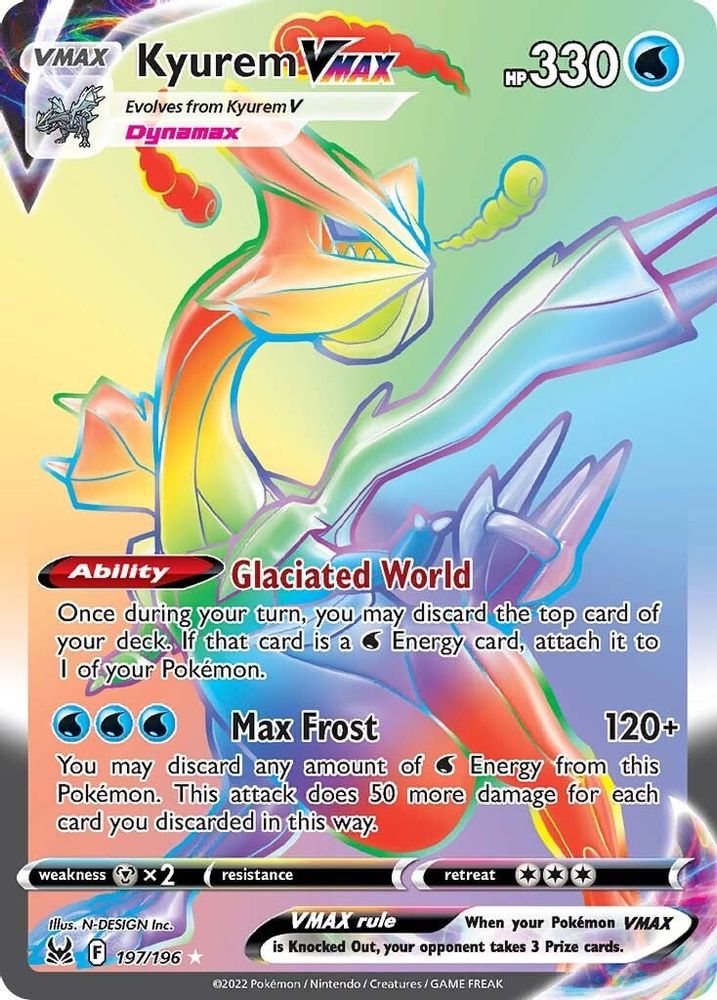 Kyurem VMAX (Secret) 197 - Holofoil SWSH11 Lost Origin - Secret Rare