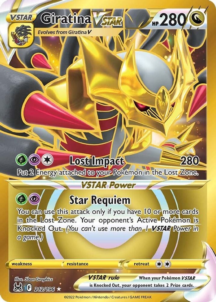 Giratina VSTAR (212) (Secret) (212) 212 - Holofoil SWSH11 Lost Origin - Secret Rare