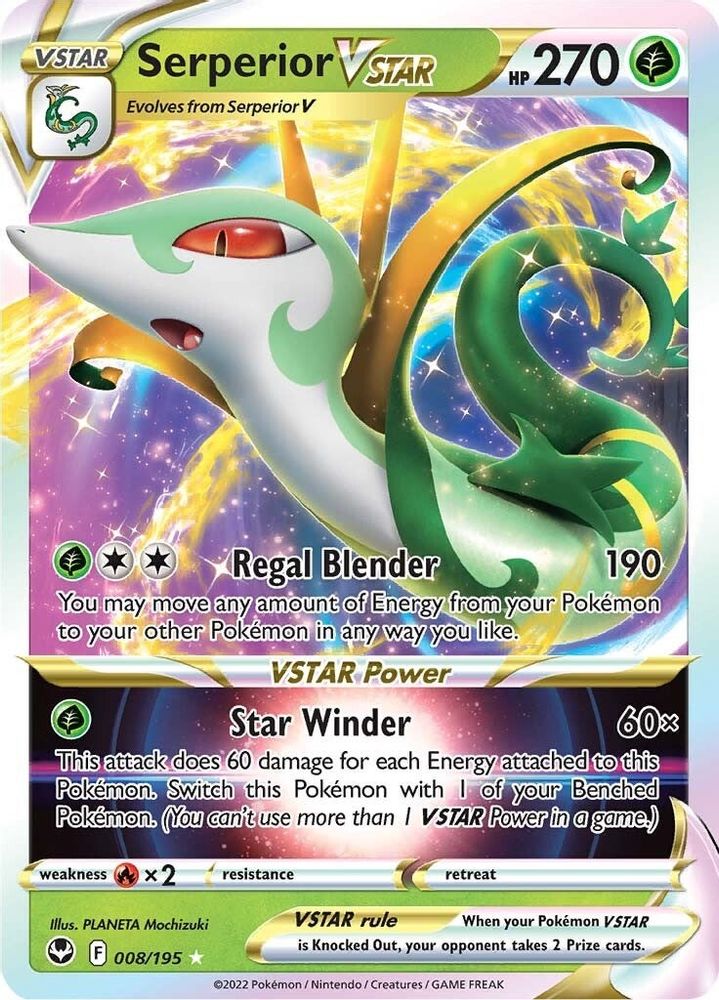 Serperior VSTAR 008 - Holofoil SWSH12 Silver Tempest - Ultra Rare