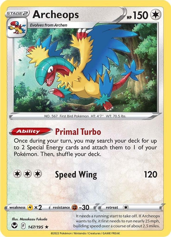 Archeops 147 - Reverse Holofoil SWSH12 Silver Tempest - Holo Rare