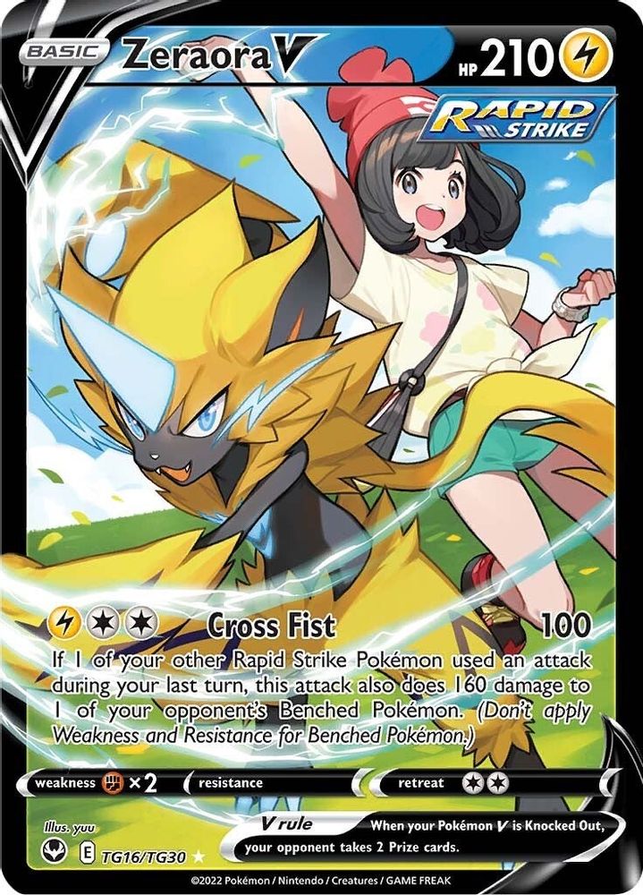Zeraora V TG16 - Holofoil SWSH12 Silver Tempest Trainer Gallery - Ultra Rare