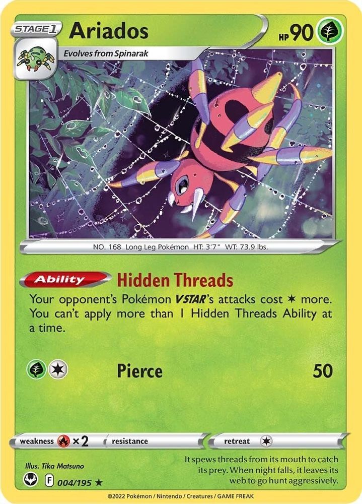 Ariados 004 - Holofoil SWSH12 Silver Tempest - Holo Rare