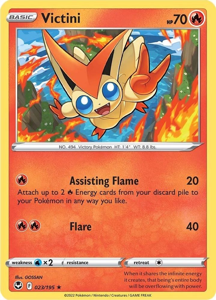 Victini 023 - Reverse Holofoil SWSH12 Silver Tempest - Rare