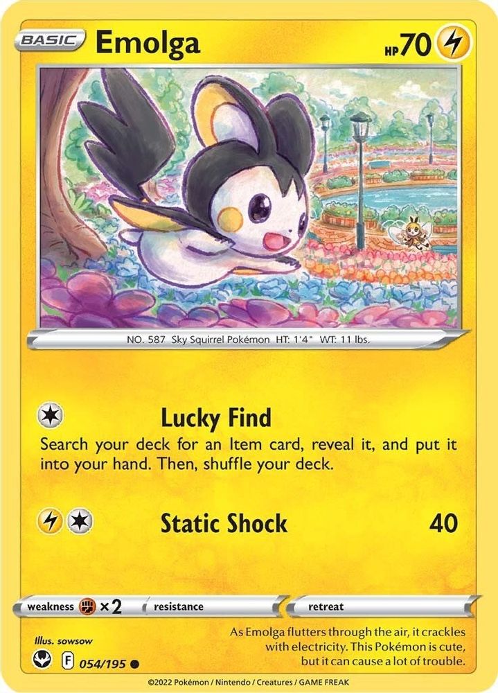 Emolga 054 - Reverse Holofoil SWSH12 Silver Tempest - Common