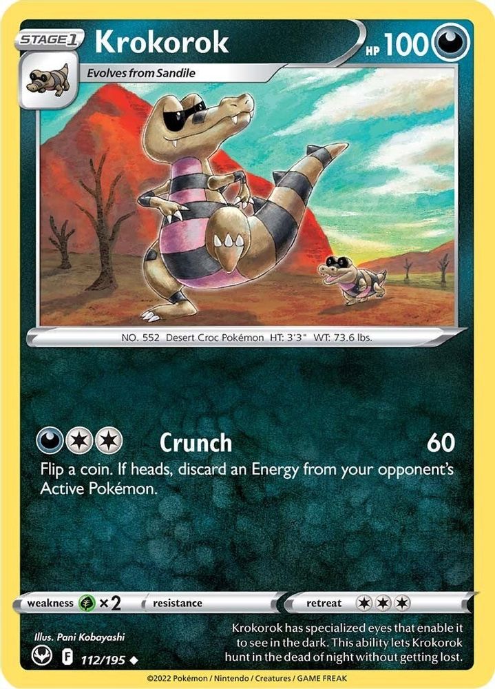 Krokorok 112 - Reverse Holofoil SWSH12 Silver Tempest - Uncommon