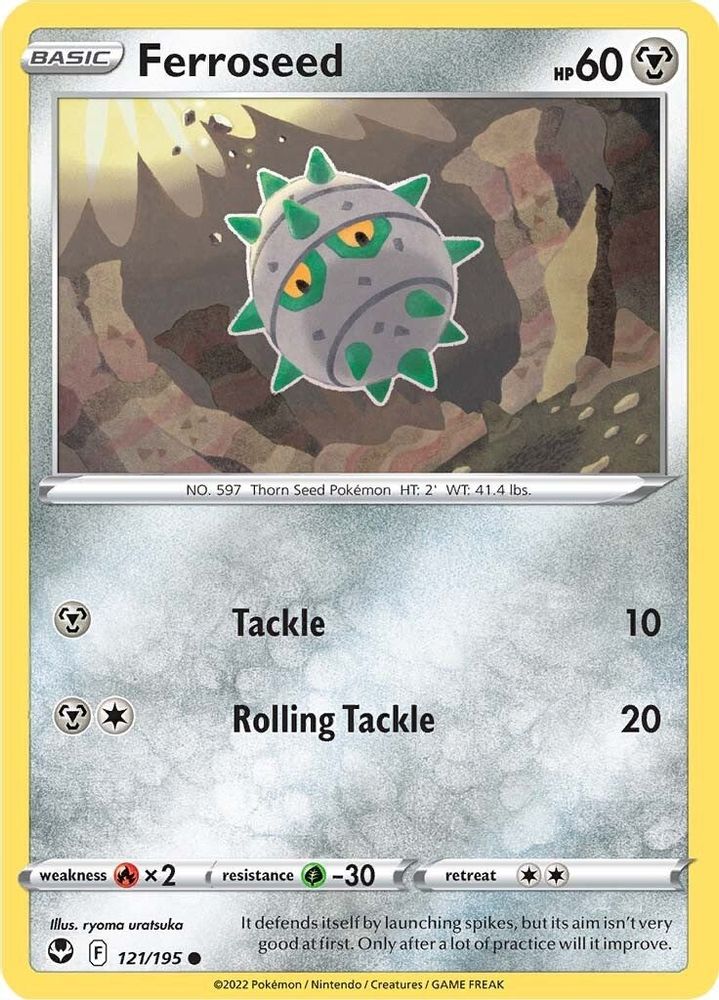 Ferroseed 121 - Reverse Holofoil SWSH12 Silver Tempest - Common