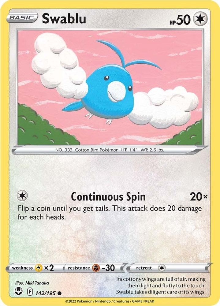 Swablu 142 SWSH12 Silver Tempest - Common