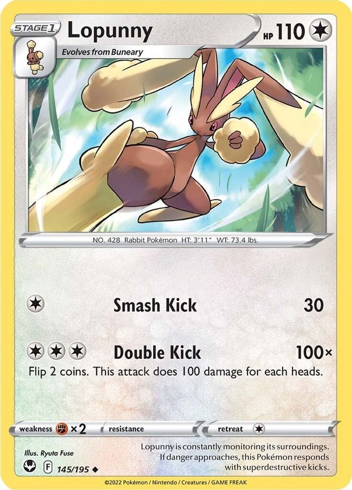 Lopunny 145 - Reverse Holofoil SWSH12 Silver Tempest - Uncommon