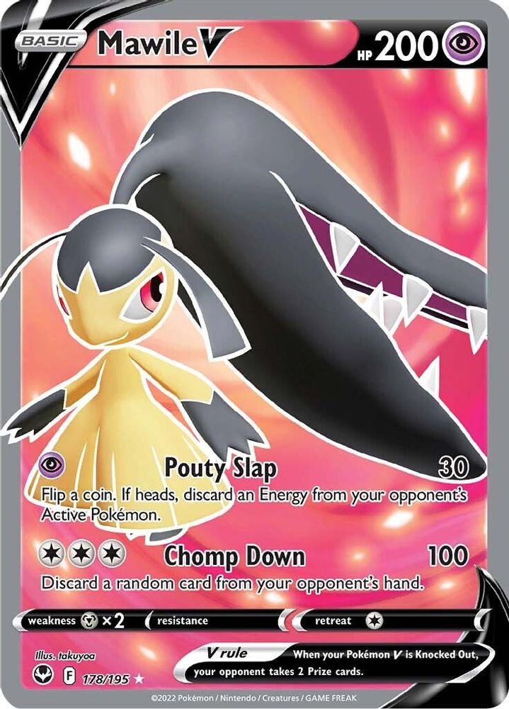 Mawile V (Full Art) 178 - Holofoil SWSH12 Silver Tempest - Ultra Rare