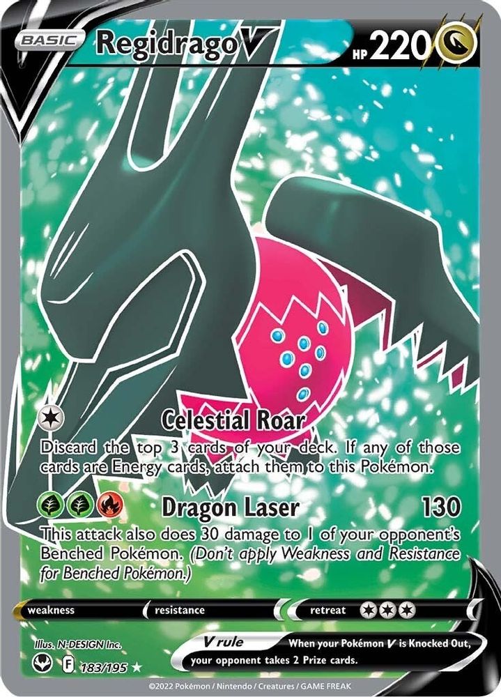 Regidrago V (Full Art) 183 - Holofoil SWSH12 Silver Tempest - Ultra Rare