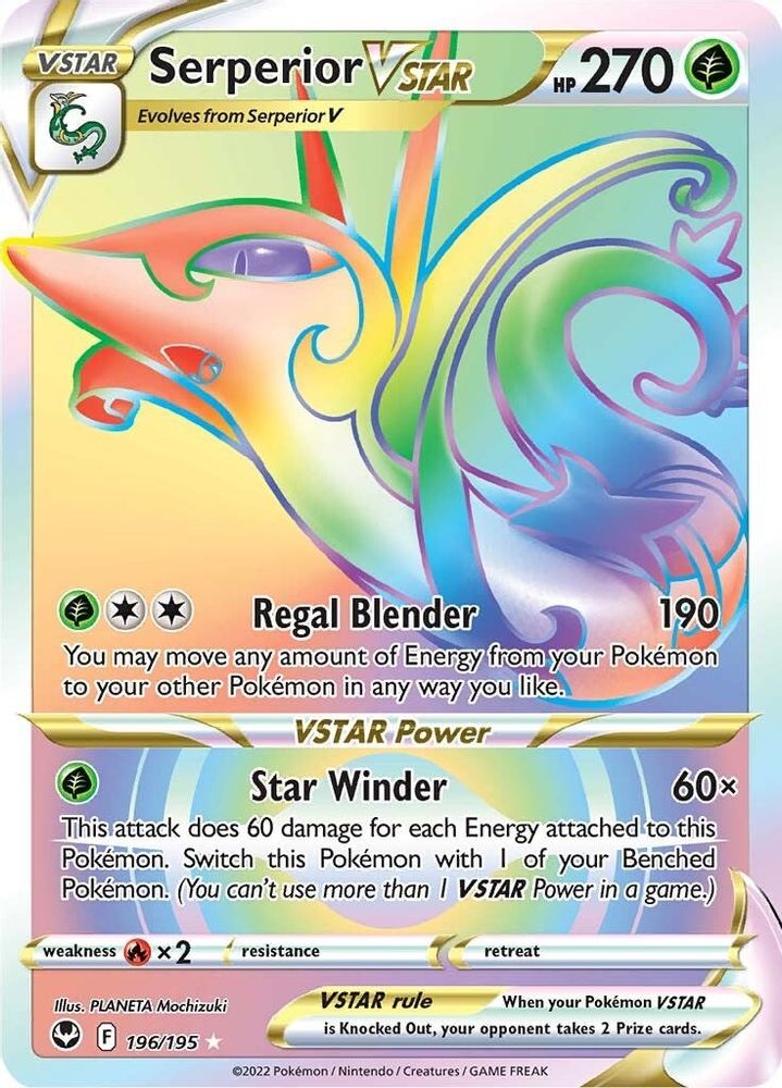 Serperior VSTAR (Secret) 196 - Holofoil SWSH12 Silver Tempest - Secret Rare