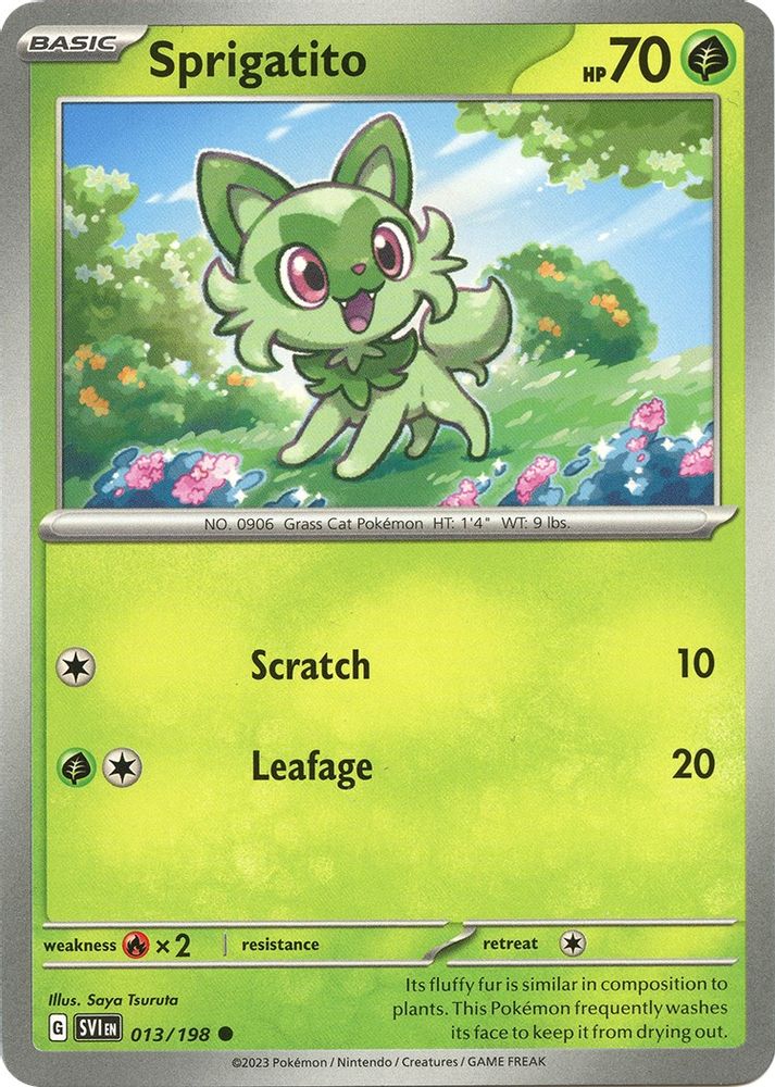 Sprigatito 013 - Reverse Holofoil SV01 Scarlet & Violet Base Set - Common