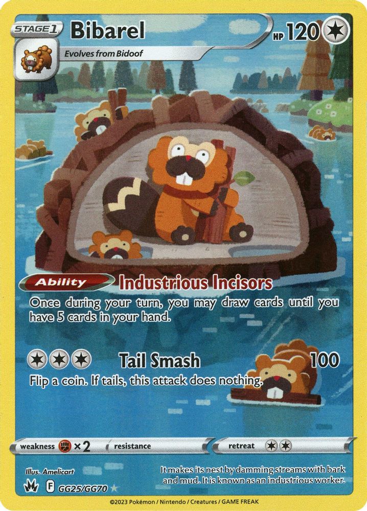Bibarel GG25 - Holofoil Crown Zenith Galarian Gallery - Ultra Rare