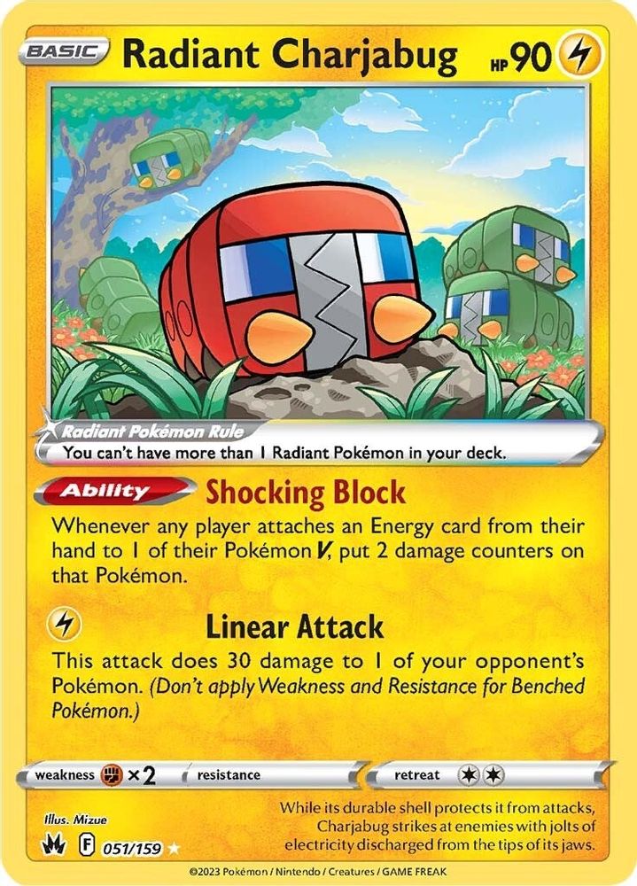 Radiant Charjabug 051 - Holofoil Crown Zenith - Radiant Rare