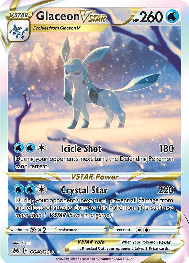 Glaceon VSTAR GG40 - Holofoil Crown Zenith Galarian Gallery - Ultra Rare