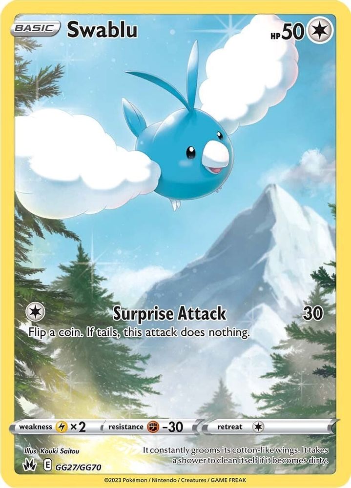Swablu GG27 - Holofoil Crown Zenith Galarian Gallery - Ultra Rare