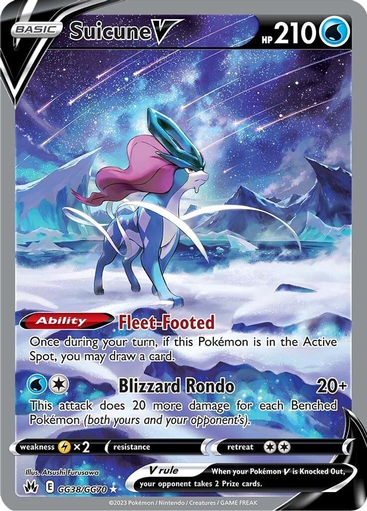 Suicune V GG38 - Holofoil Crown Zenith Galarian Gallery - Ultra Rare